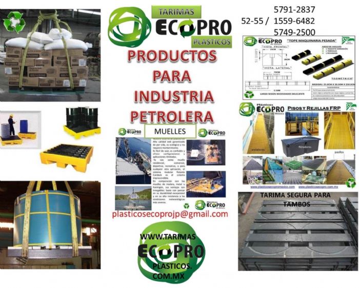 Tarima de Plastico. Protectores de Columnas. Topes para Maquinaria Pesada